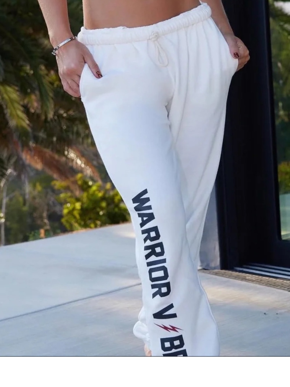 Spiritual Gangster White Warrior Vibes Sweatpants